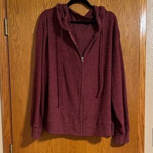 Burgundy Zip-Up Hoodie